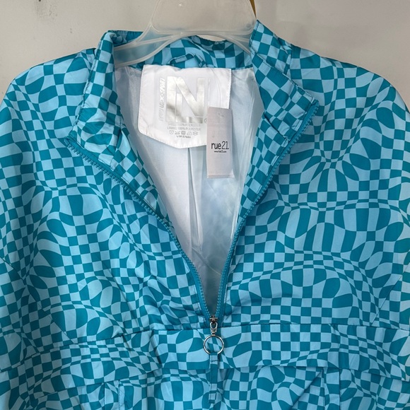rue21 Turquoise Checkerboard Half-Zip Pullover NWT XL - Picture 4 of 9